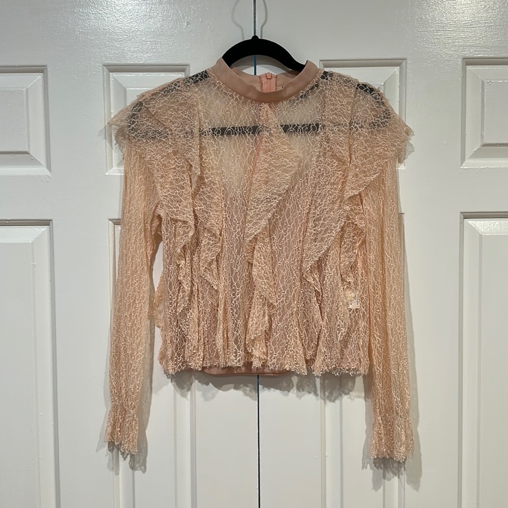 Blush pink/beige small Garcia long sleeve top